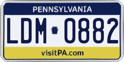 PA license plate LDM0882