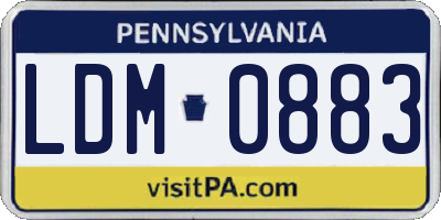 PA license plate LDM0883