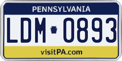PA license plate LDM0893
