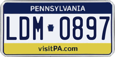 PA license plate LDM0897