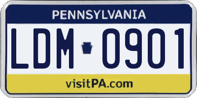 PA license plate LDM0901