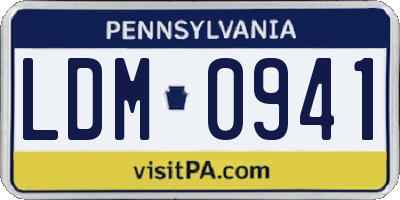 PA license plate LDM0941