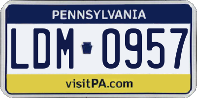 PA license plate LDM0957