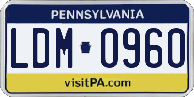 PA license plate LDM0960