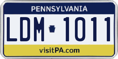 PA license plate LDM1011