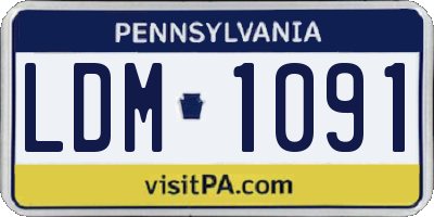 PA license plate LDM1091
