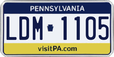 PA license plate LDM1105