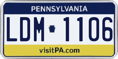 PA license plate LDM1106