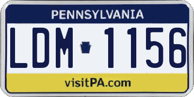PA license plate LDM1156