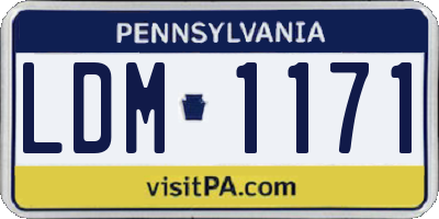 PA license plate LDM1171