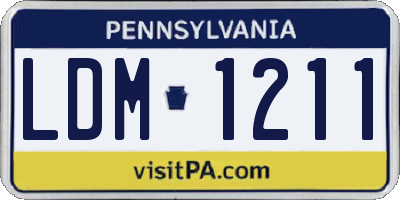 PA license plate LDM1211