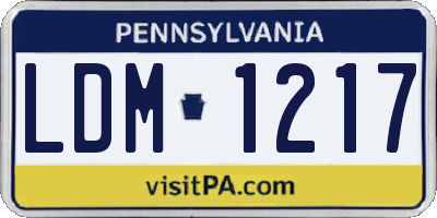 PA license plate LDM1217