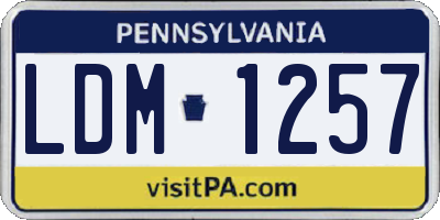 PA license plate LDM1257