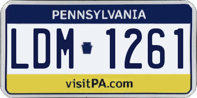 PA license plate LDM1261
