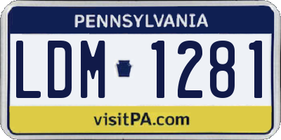PA license plate LDM1281