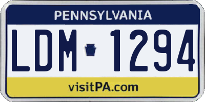 PA license plate LDM1294