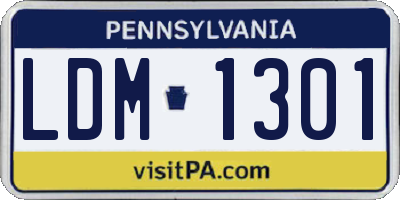PA license plate LDM1301