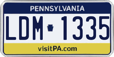 PA license plate LDM1335