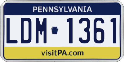 PA license plate LDM1361