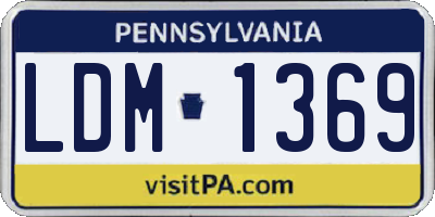 PA license plate LDM1369