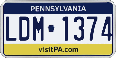 PA license plate LDM1374
