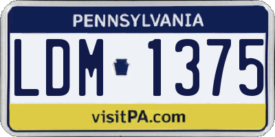PA license plate LDM1375