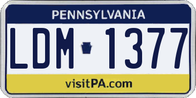 PA license plate LDM1377