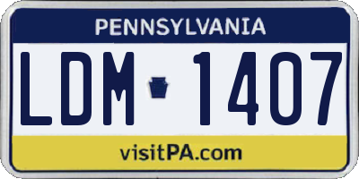 PA license plate LDM1407