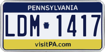PA license plate LDM1417