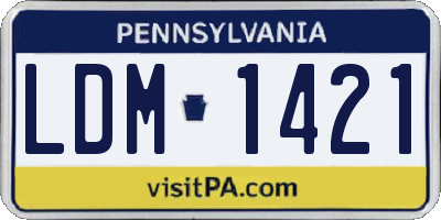 PA license plate LDM1421