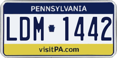 PA license plate LDM1442