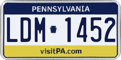 PA license plate LDM1452