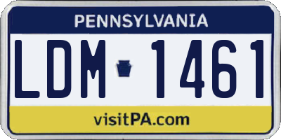 PA license plate LDM1461