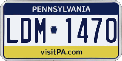 PA license plate LDM1470