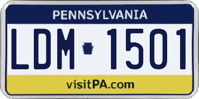 PA license plate LDM1501