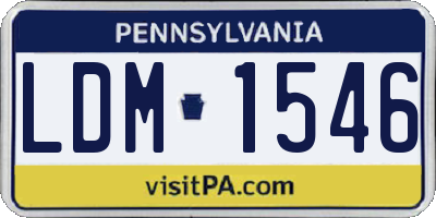 PA license plate LDM1546