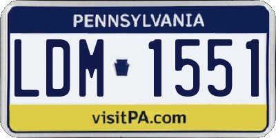 PA license plate LDM1551