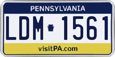 PA license plate LDM1561
