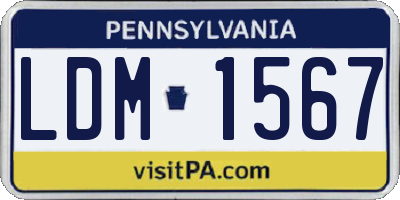 PA license plate LDM1567