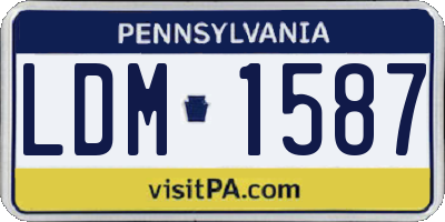 PA license plate LDM1587