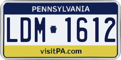 PA license plate LDM1612