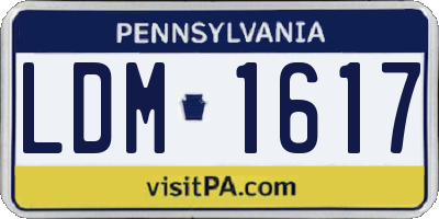 PA license plate LDM1617