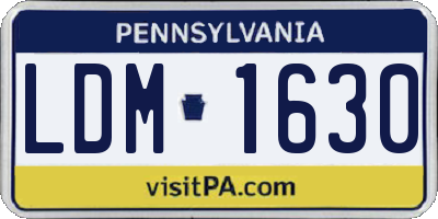 PA license plate LDM1630