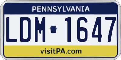 PA license plate LDM1647