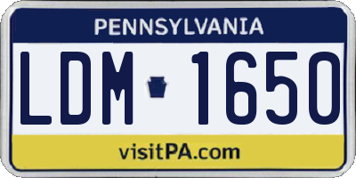 PA license plate LDM1650
