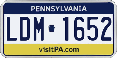 PA license plate LDM1652