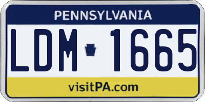 PA license plate LDM1665