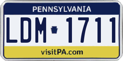 PA license plate LDM1711
