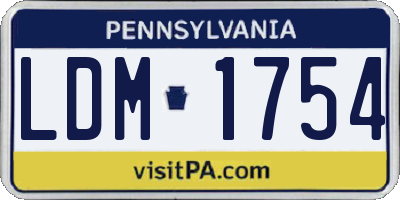 PA license plate LDM1754
