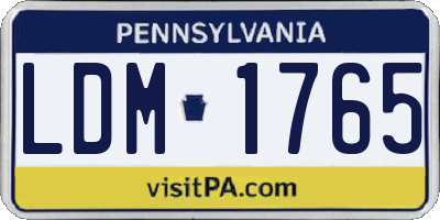 PA license plate LDM1765